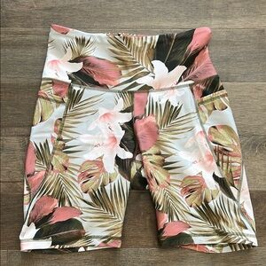 Old Navy Bike Shorts with Tropical Print and Side Pockets